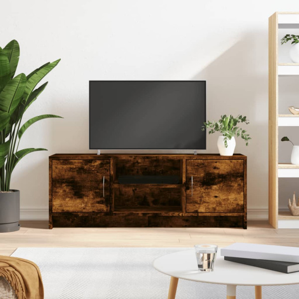 Mueble de TV madera de ingeniería roble ahumado 102x30x37.5 cm D