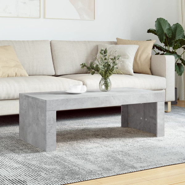 Mesa de centro madera de ingeniería gris hormigón 102x50x36 cm D