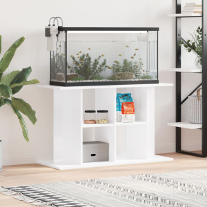 Suporte de aquário madeira engenharia branco brilho 100x40x60 cm D