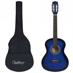 Guitarra clásica para principiantes con funda azul 3/4 36 D