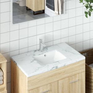 Lavabo de baño rectangular cerámica blanco 36.5x32x15.5 cm D