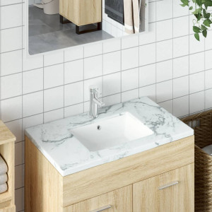 Lavabo de baño rectangular cerámica blanco 46.5x35x18 cm D