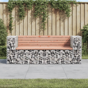 Banco de jardim design Gabion em madeira de abeto Douglas 184x71x65,5cm D