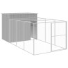 Casota cães c/ parque 214x457x181 cm aço galvaniz. cinza-claro 2