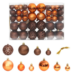 Bolas de Navidad 100 unidades marrón 3 / 4 / 6 cm D