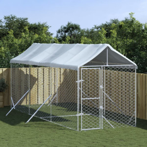 vidaXL Perrera de exterior con toldo 193x193x225 cm