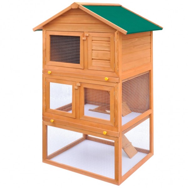 Casa de animales pequeños jaula conejera 3 niveles madera D
