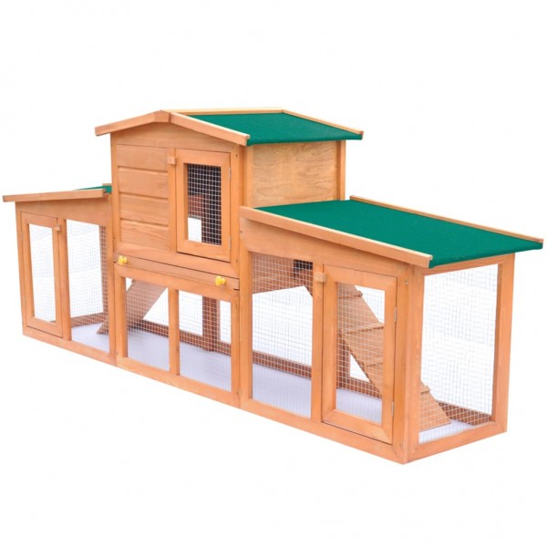 Casa de animais pequenos gaiola de coelho com telhados de madeira D