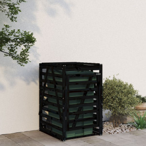 Cobertizo para cubos de basura madera pino negro 84x90x128.5 cm D