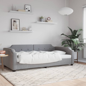 Sofá cama tela gris claro 90x190 cm D
