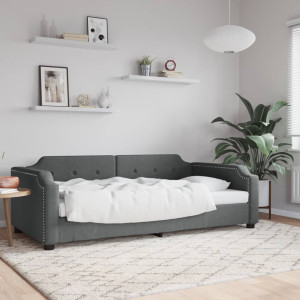 Sofá cama tela gris oscuro 80x200 cm D