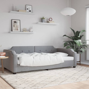 Sofá cama tela gris claro 80x200 cm D