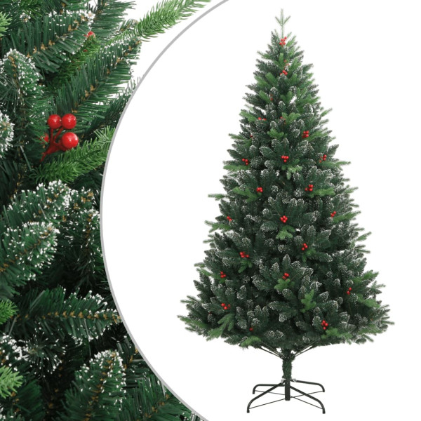 Árbol de Navidad artificial con bisagras y frutos rojos 240 cm D