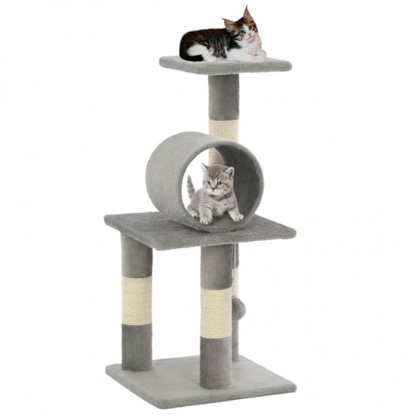 Rascador para gatos con poste de sisal 65 cm gris D