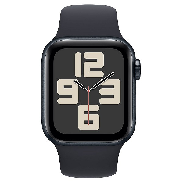 Apple Relógio SE 2023 GPS 40mm pulseira esportiva de alumínio S/M meia-noite preto D