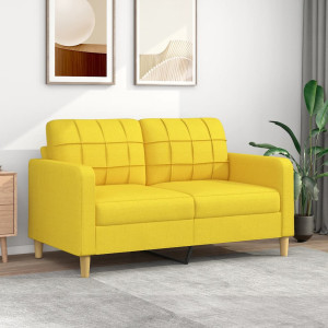 Sofá de 2 plazas de tela amarillo claro 140 cm D