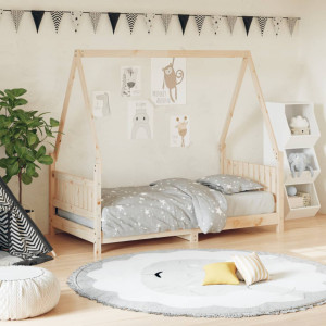 Estructura de cama para niños madera maciza de pino 80x160 cm D