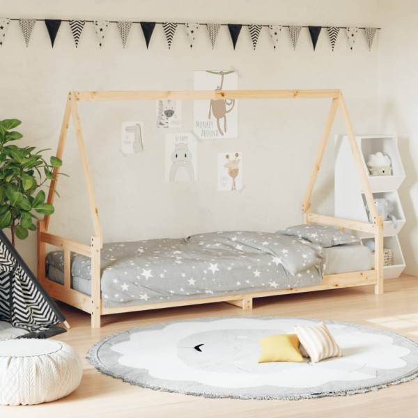 Estructura de cama para niños madera maciza de pino 80x200 cm D