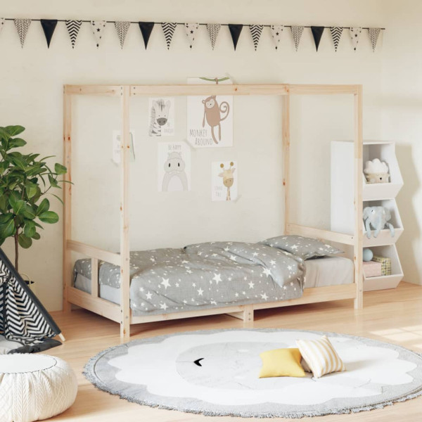 Estructura de cama para niños madera maciza de pino 80x160 cm D