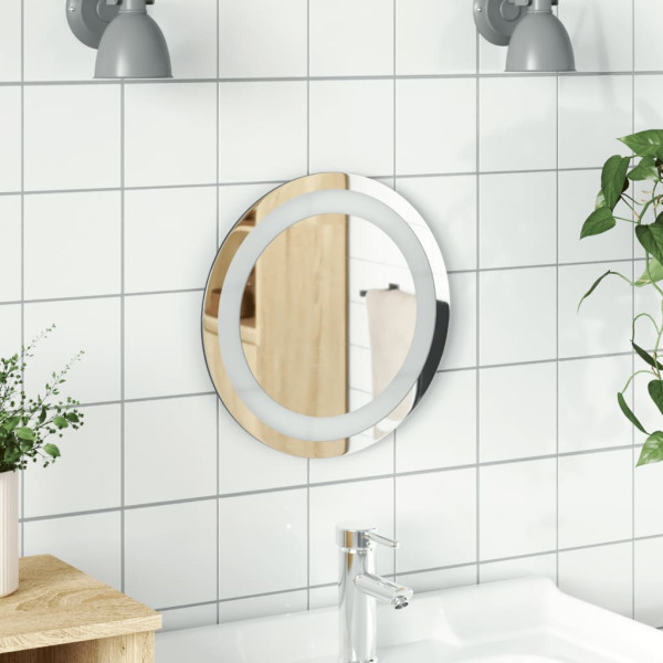 Espelho de banheiro LED redondo de 30 cm D