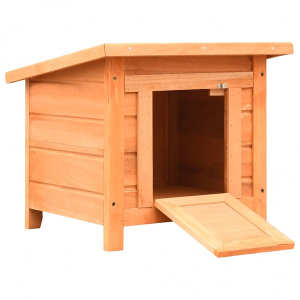 Caseta para gatos madera maciza de pino y abeto 50x46x43.5 cm D