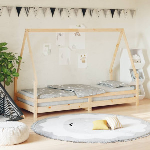 Estructura de cama para niños madera maciza de pino 80x200 cm D