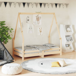 Estructura de cama para niños madera maciza de pino 70x140 cm D