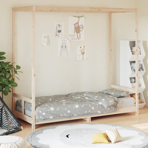 Estructura de cama para niños madera maciza de pino 80x200 cm D