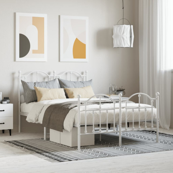 vidaXL Estructura de cama con somier metal blanco 120x200 cm