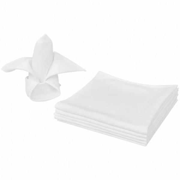 10 servilletas blancas de tela 50 x 50 cm D