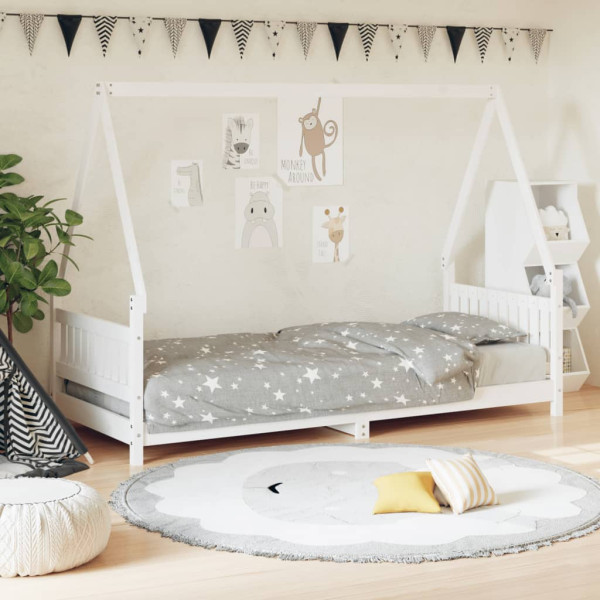 Estructura de cama para niños madera de pino blanco 80x200 cm D