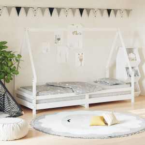 Estructura de cama para niños madera de pino blanco 80x200 cm D