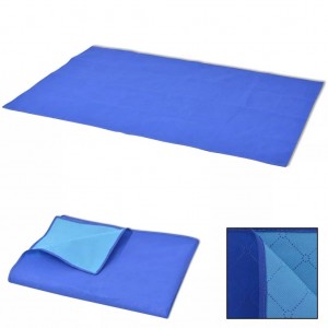 Manta de picnic azul y azul claro 100x150 cm D
