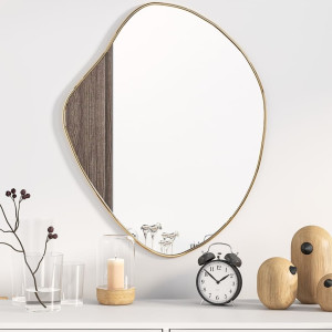 Espejo de pared dorado 60x50 cm D