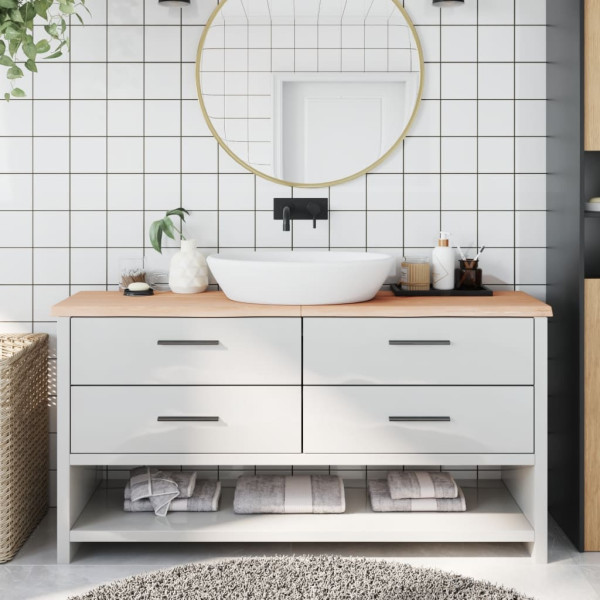 Encimera de baño madera maciza sin tratar 160x30x4 cm D