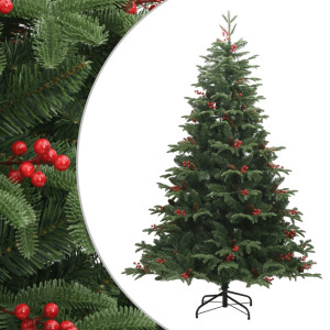 Árbol de Navidad artificial con piñas y bayas 240 cm D