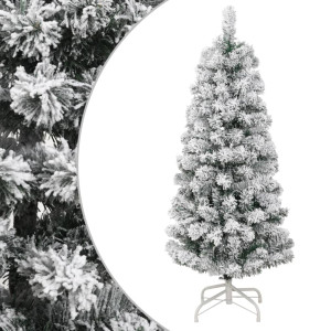 Árbol de Navidad artificial con bisagras y nieve flocada 150 cm D