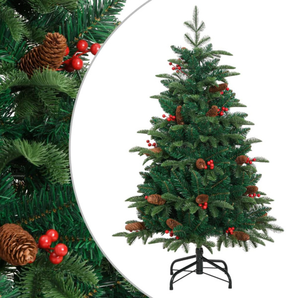 Árvore de Natal artificial com pinhas e frutos silvestres 120 cm D