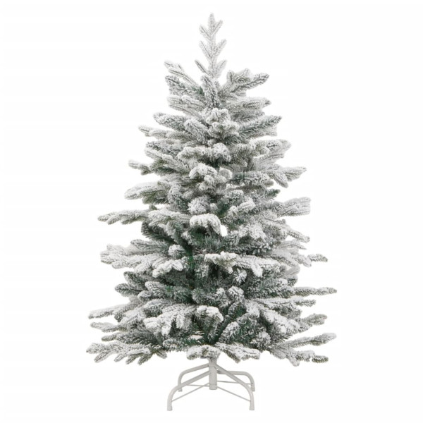 Árbol de Navidad artificial con bisagras y nieve flocada 150 cm D