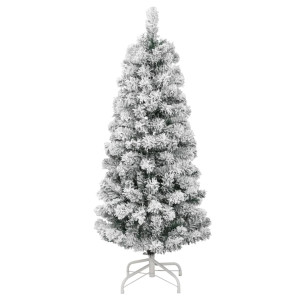 Árbol de Navidad artificial con bisagras y nieve flocada 120 cm D