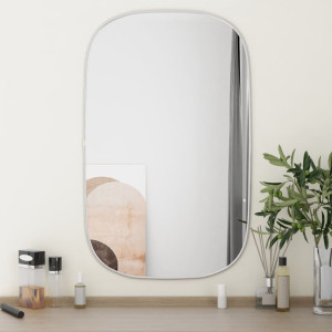 Espejo de pared plateado 80x50 cm D