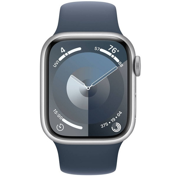 Apple Assista Série 9 GPS 41mm faixa de esporte de alumínio S/M azul D