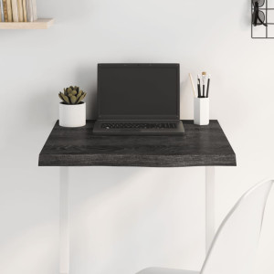 Tablero de mesa madera de roble tratada gris oscuro 60x60x4 cm D