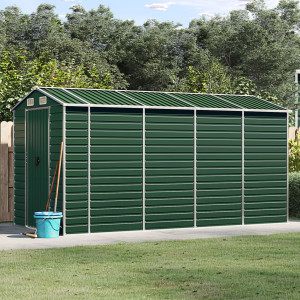 Cobertura de jardim de aço galvanizado verde 191x385x198 cm D