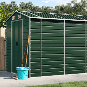 Abrigo de jardim em aço galvanizado verde 191x895x198 cm D