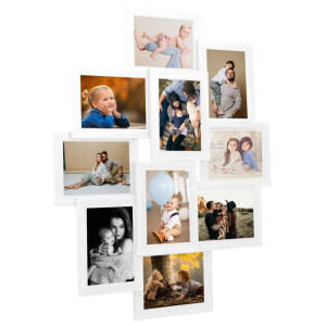 Marco de fotos collage para foto de 10x(13x18 cm) blanco MDF D