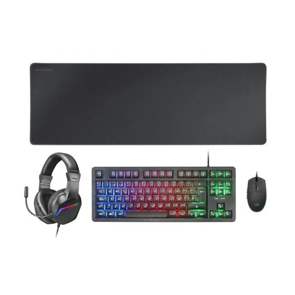 Pack Mars gaming MCP-RGB3 teclado, ratón óptico, alfombrilla, auriculares D