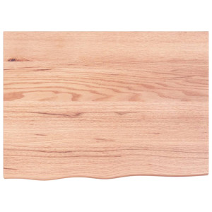 Encimera de baño madera maciza tratada marrón claro 80x60x2 cm D