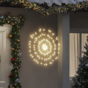 Luces de Navidad de estrellas 4 uds 140 LED blanco cálido 17 cm D