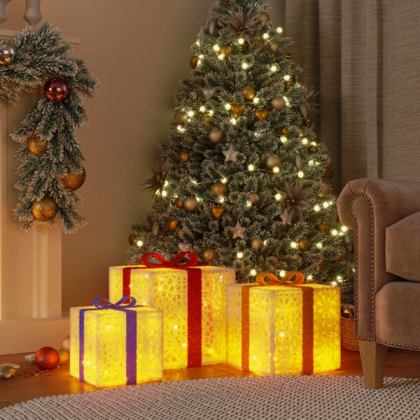 Cajas De Regalo Navidad Iluminadas 3 Uds 64 Leds Blanco Cálido Vidaxl con  Ofertas en Carrefour